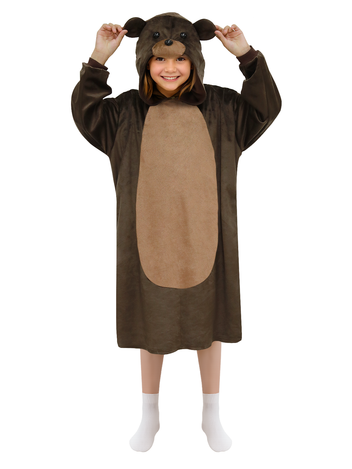 Bear Hoodie Costume Dress for Kids Halloween Cosplay Dress Up and Loungewear