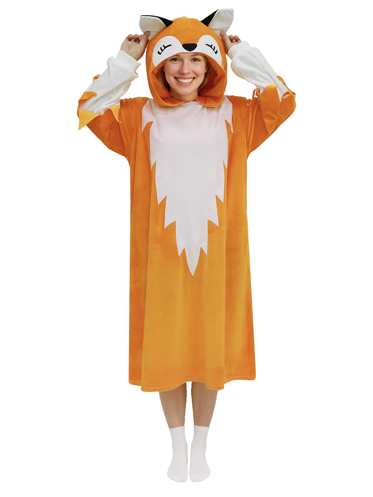 Animals Costume Hoodie Dress for Adult Woman Halloween Cosplay Party & Loungwear