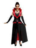 Women’s Vampire Costume Set – Gothic Bodysuit with Skirt & Gauntlets, Dark Queen Halloween Outfit L Black