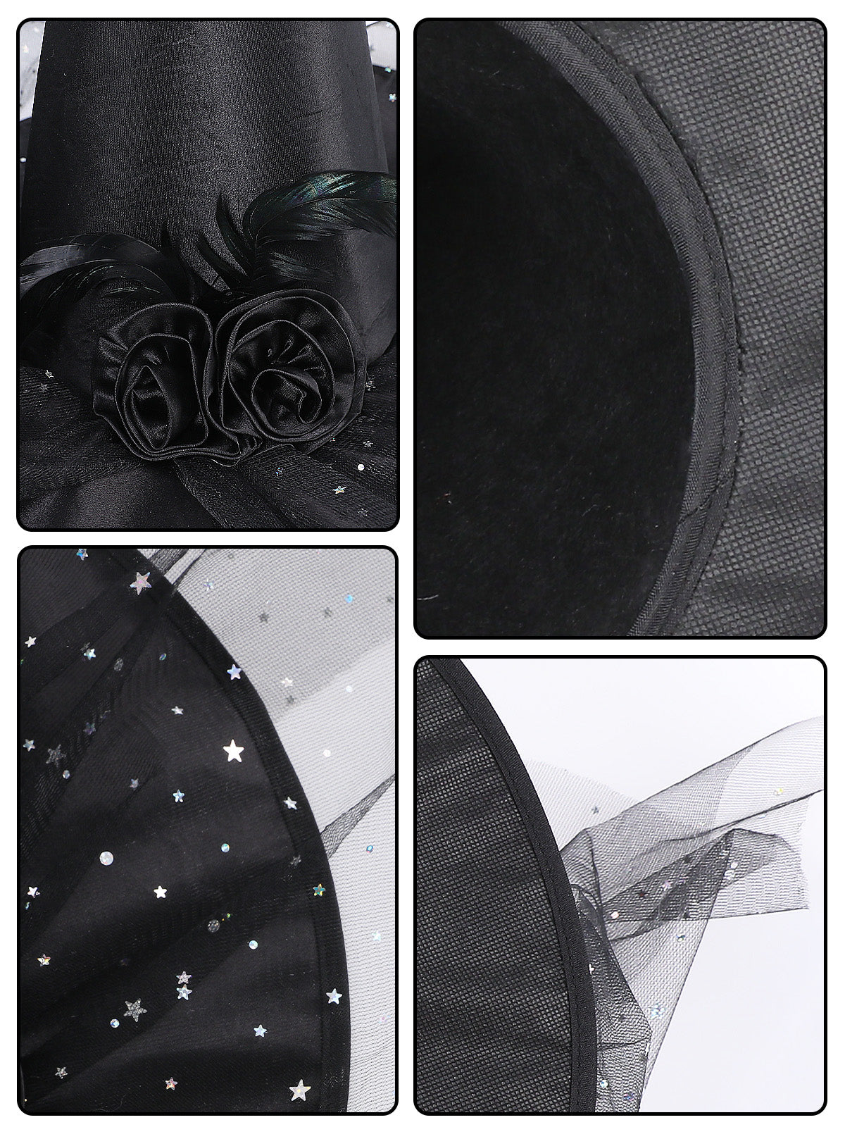 Witch Hat with Veil for Holloween Costume